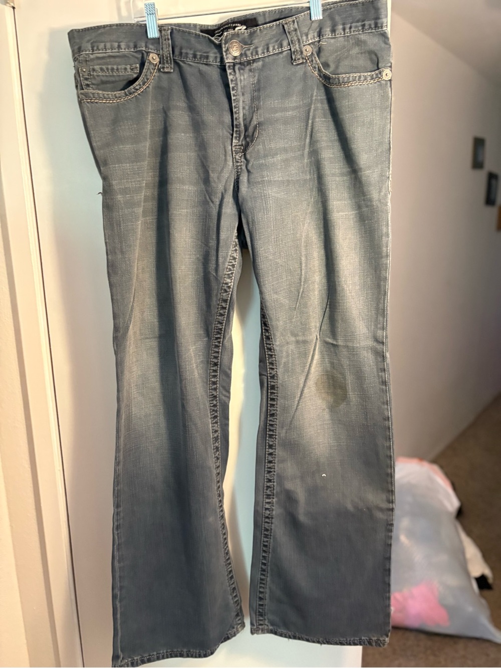 Seven7 Men’s Bootcut Jeans in Washed Gray Denim